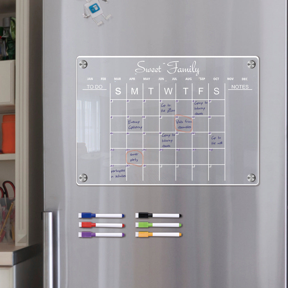 Three-dimensional Magnetic Transparent Acrylic Weekly Plan Note Board